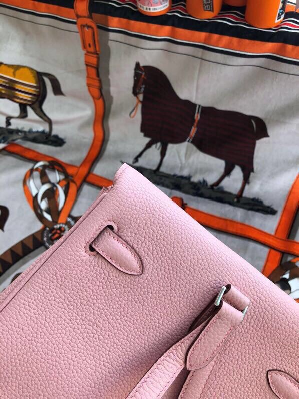 Hermes Kelly Ado Backpack In Pink Clemence Leather